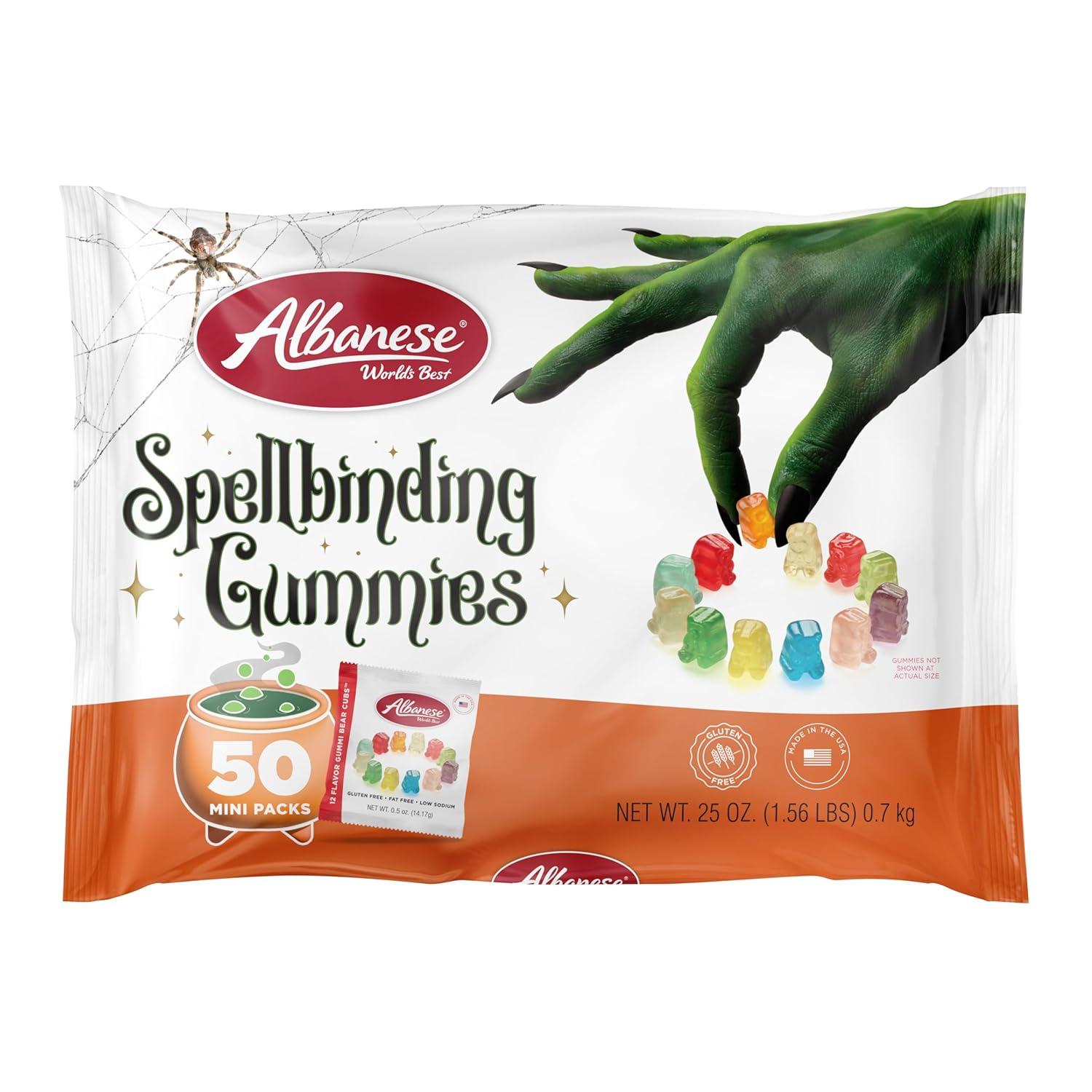 imageAlbanese Worlds Best 12 Flavor Gummi Bear Cubs 50 05oz Snack Packs of Candy Miniature Individually Wrapped Soft Gummy Cherry Blue Raspberry and More Perfect for Kids Classroom PartiesSpellbinding Gummies