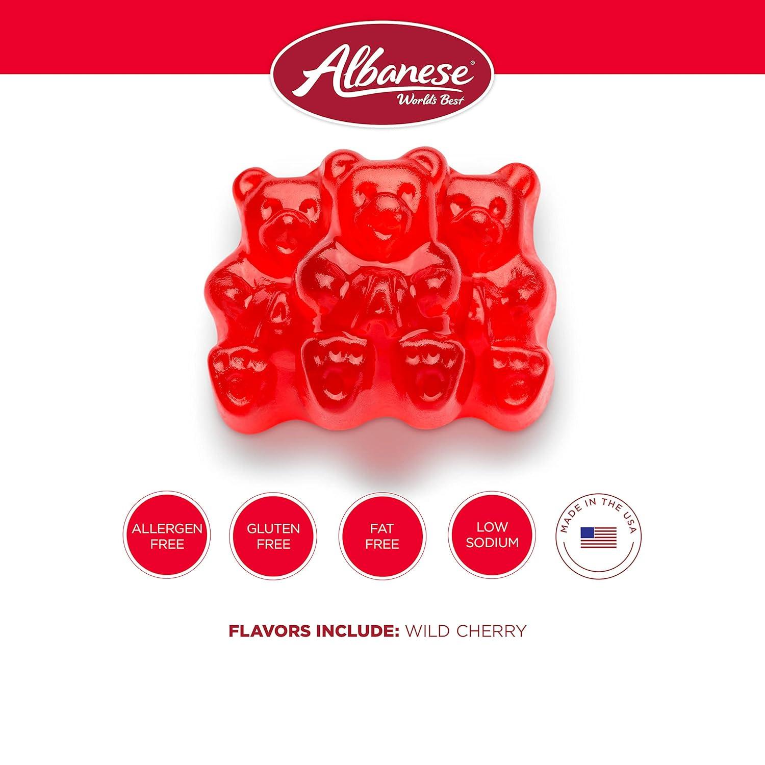 imageAlbanese Worlds Best 12 Flavor Gummi Bears 5lbs of Candy 12 Unique Flavors Gluten Free Fat Free Soft and Chewy Gummy Cherry Blue Raspberry Mango and More Great Snack for Travel and KidsWild Cherry Bears