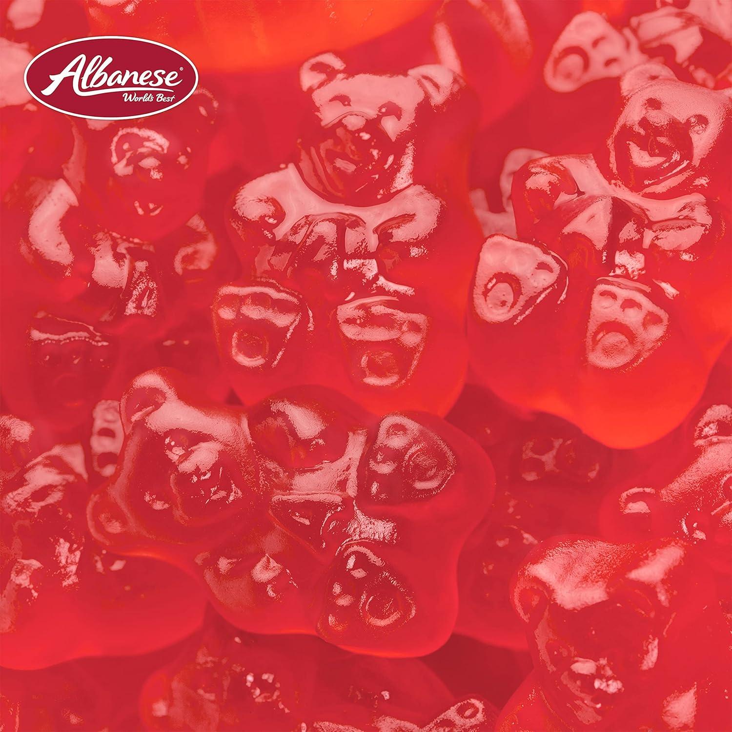 imageAlbanese Worlds Best 12 Flavor Gummi Bears 5lbs of Candy 12 Unique Flavors Gluten Free Fat Free Soft and Chewy Gummy Cherry Blue Raspberry Mango and More Great Snack for Travel and KidsStrawberry Bears