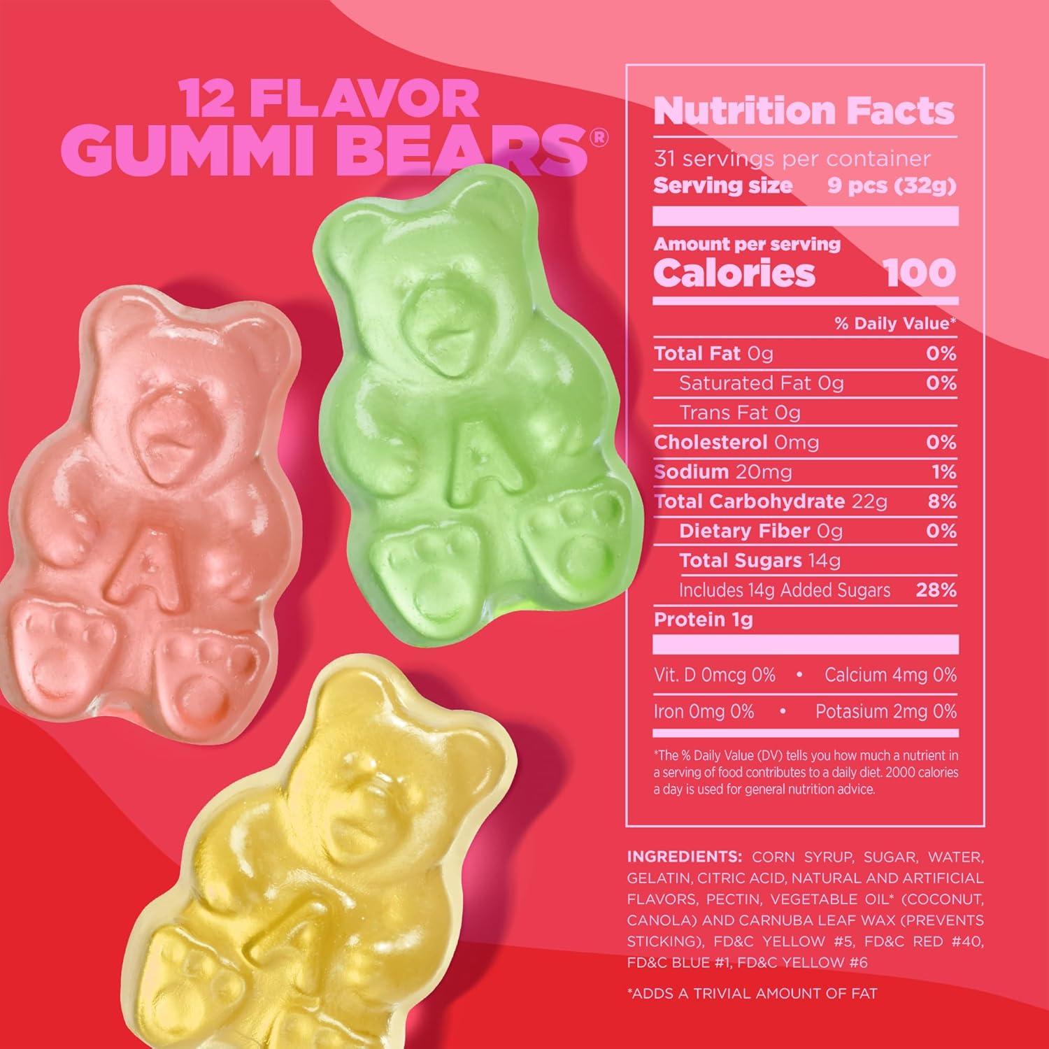 imageAlbanese Worlds Best 12 Flavor Gummi Bears 75oz Bag of Candy Pack of 12 Individually Wrapped Soft ampamp Chewy Candy Snacks Fruity Flavor Assortment12 Flavor Bears