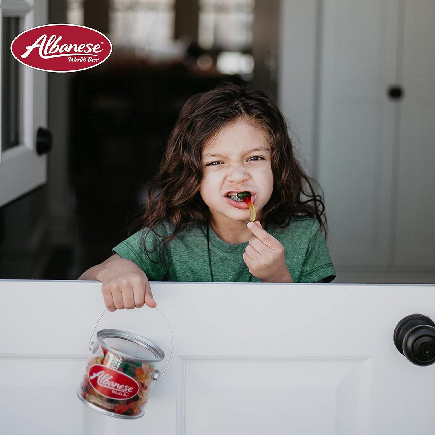 imageAlbanese Worlds Best Large Assorted Fruit Gummi Worms 5lbs of CandyAssorted Fruit Worms