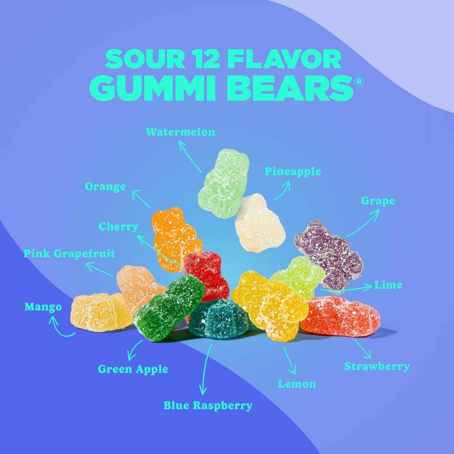 imageAlbanese Worlds Best Sour 12 Flavor Gummi Bears 32oz Bag of Candy 12 Unique Super Sour Flavors Gluten Free Fat Free Soft and Chewy Gummy Bears Perfect Travel SnackSour Gummi Bears