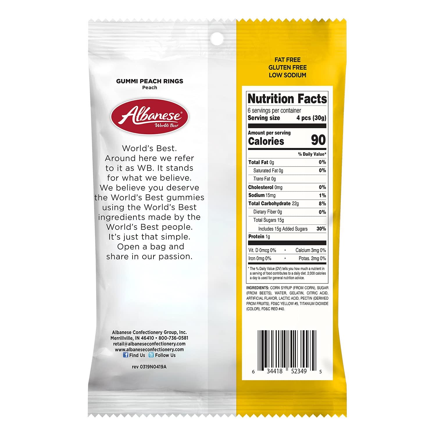 imageAlbanese Worlds Best Sour 12 Flavor Gummi Bears 32oz Bag of Candy 12 Unique Super Sour Flavors Gluten Free Fat Free Soft and Chewy Gummy Bears Perfect Travel SnackPeach Rings