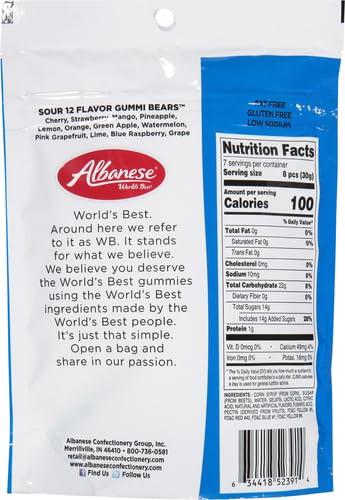 imageAlbanese Worlds Best Sour 12 Flavor Gummi Bears 32oz Bag of Candy 12 Unique Super Sour Flavors Gluten Free Fat Free Soft and Chewy Gummy Bears Perfect Travel SnackSour Gummi Bears