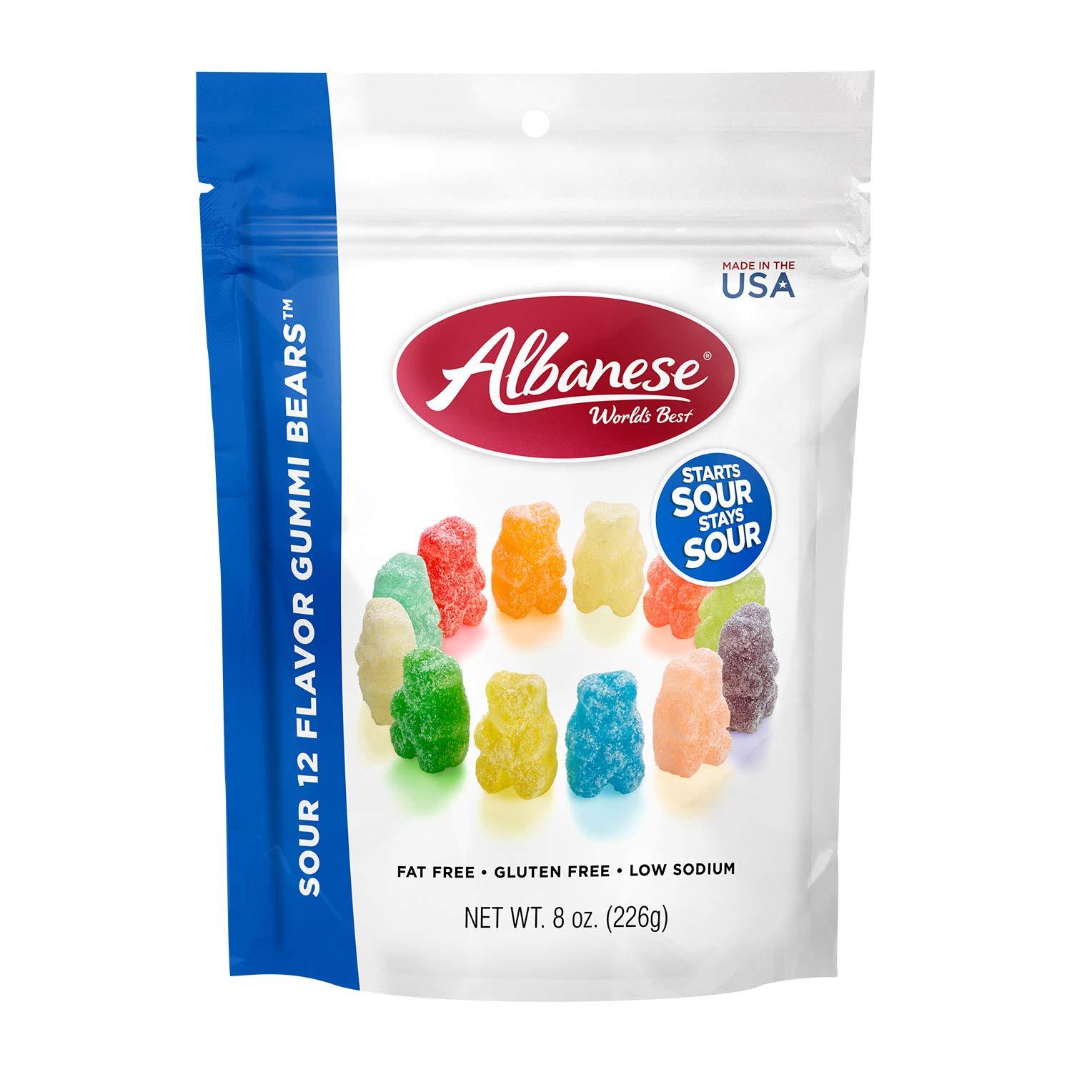 imageAlbanese Worlds Best Sour 12 Flavor Gummi Bears 32oz Bag of Candy 12 Unique Super Sour Flavors Gluten Free Fat Free Soft and Chewy Gummy Bears Perfect Travel SnackSour Gummi Bears