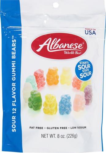 imageAlbanese Worlds Best Sour 12 Flavor Gummi Bears 32oz Bag of Candy 12 Unique Super Sour Flavors Gluten Free Fat Free Soft and Chewy Gummy Bears Perfect Travel SnackSour Gummi Bears
