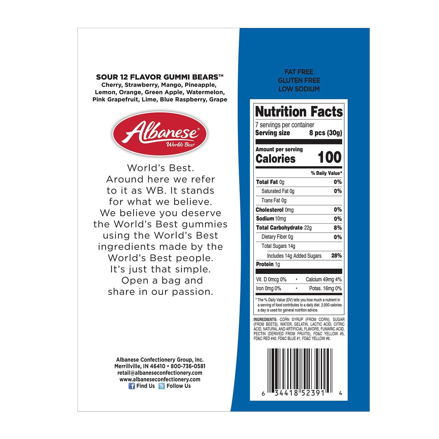 imageAlbanese Worlds Best Sour 12 Flavor Gummi Bears 32oz Bag of Candy 12 Unique Super Sour Flavors Gluten Free Fat Free Soft and Chewy Gummy Bears Perfect Travel SnackSour Gummi Bears