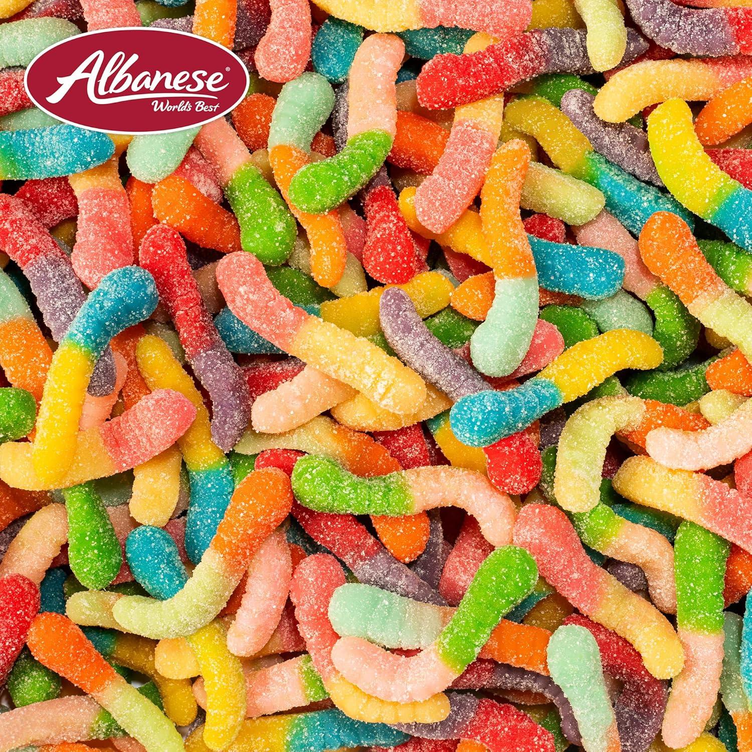 imageAlbanese Worlds Best Sour 12 Flavor Mini Gummi Worms 7oz Bag of Candy Pack of 12 12 Unique Super Sour Flavors Gluten Free Fat Free Soft ampamp Chewy Worms Perfect Travel Snack ampamp Treat for Kids