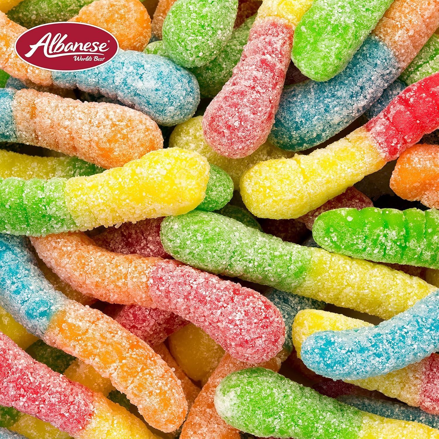 imageAlbanese Worlds Best Sour Mini Neon Gummi Worms 45lbs of Candy 5 Super Sour Flavors Gluten Free Fat Free Soft ampamp Chewy Gummies Blue Raspberry Lemon and More Perfect for Birthday Parties45 Pound Pack of 1