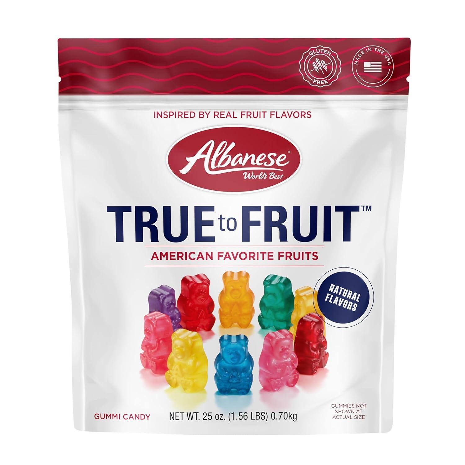 imageAlbanese Worlds Best True to Fruit American Favorite Fruits Gummies Candy 25oz Bag Soft ampamp Chewy Candy Snack Fruity Flavor AssortmentAmerican Favorite Fruits