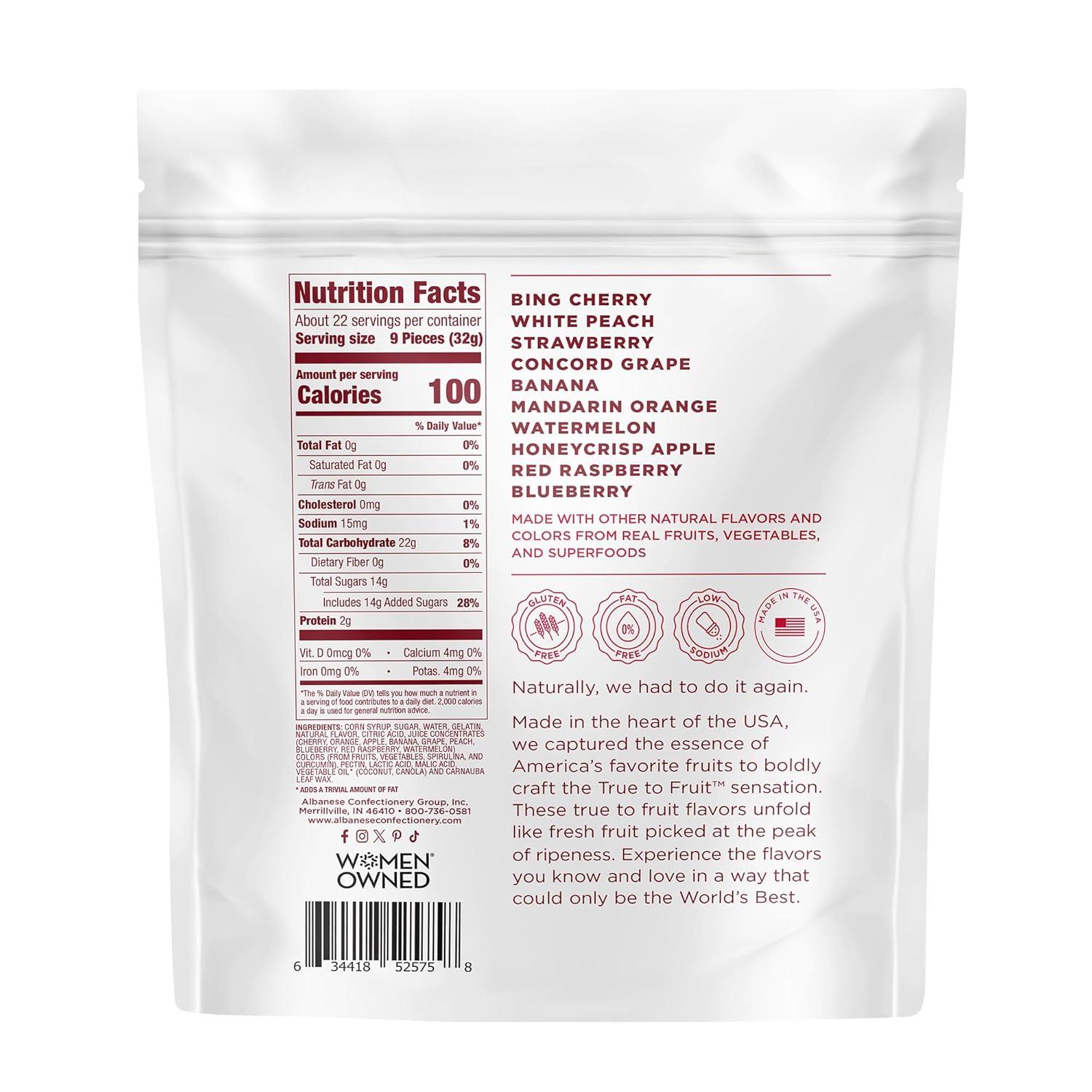 imageAlbanese Worlds Best True to Fruit American Favorite Fruits Gummies Candy 25oz Bag Soft ampamp Chewy Candy Snack Fruity Flavor AssortmentAmerican Favorite Fruits