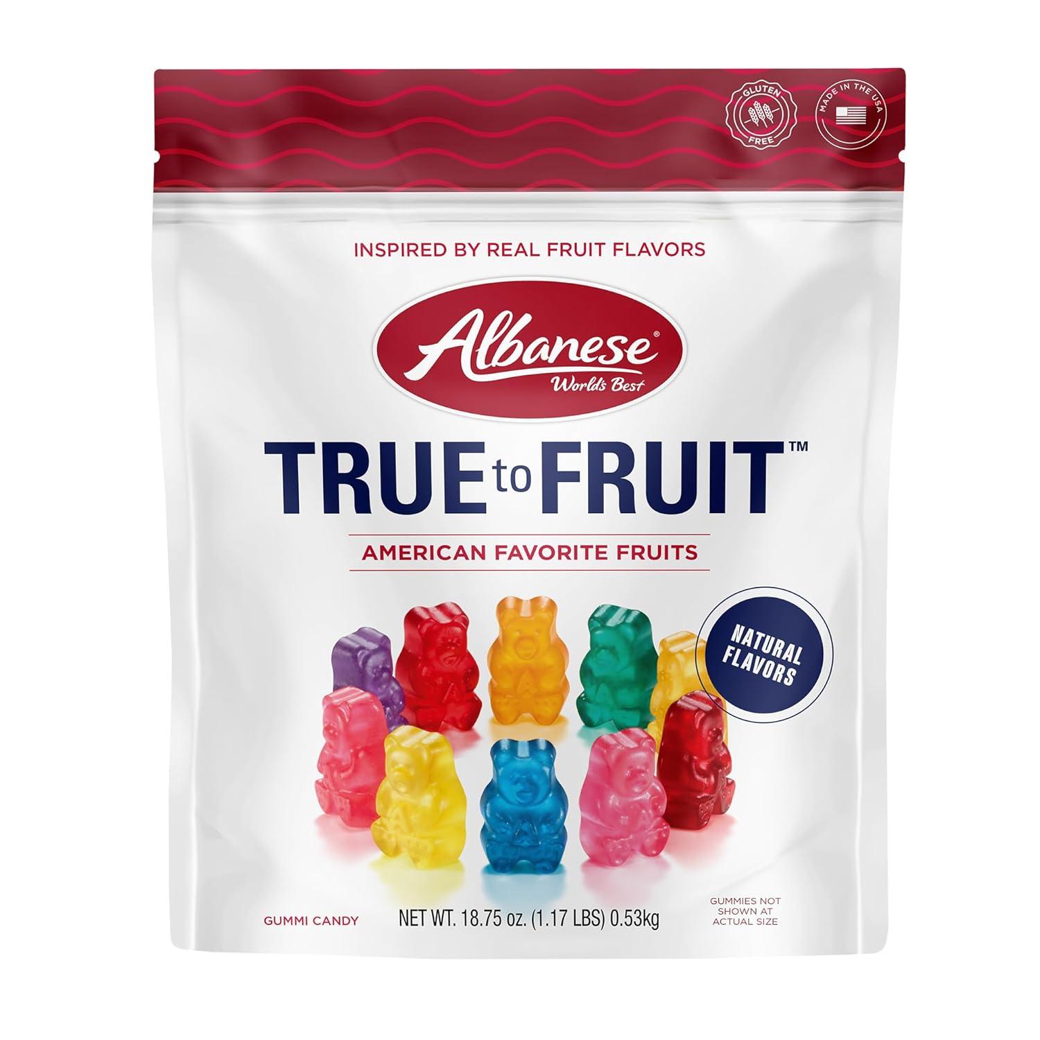 imageAlbanese Worlds Best True to Fruit American Favorite Fruits Gummies Candy 25oz Bag Soft ampamp Chewy Candy Snack Fruity Flavor AssortmentAmerican Favorite Fruits