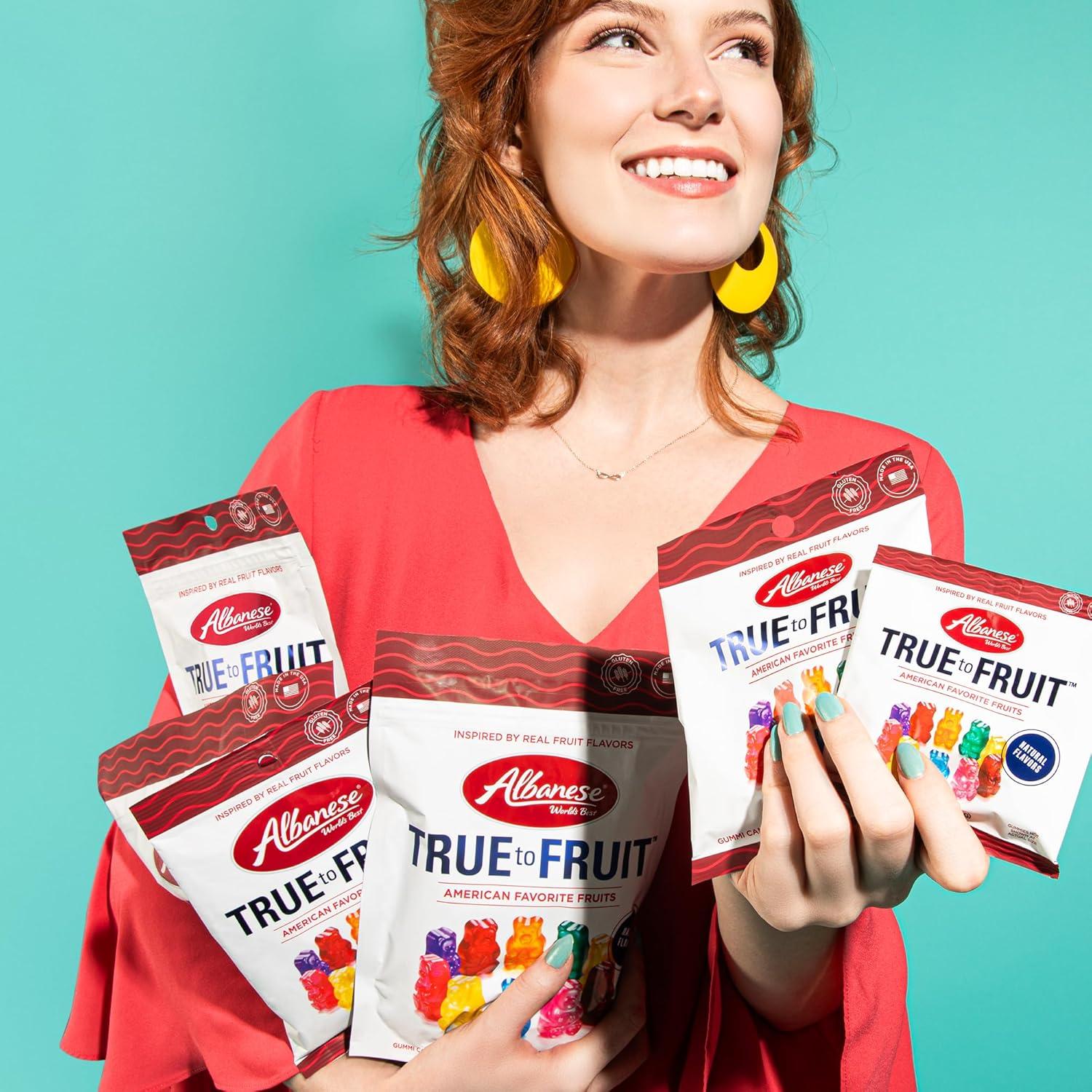 imageAlbanese Worlds Best True to Fruit American Favorite Fruits Gummies Candy 25oz Bag Soft ampamp Chewy Candy Snack Fruity Flavor AssortmentAmerican Favorite Fruits