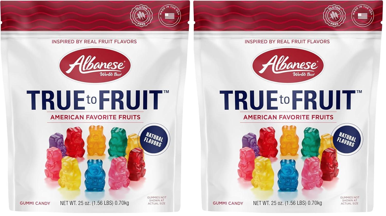 imageAlbanese Worlds Best True to Fruit American Favorite Fruits Gummies Candy 25oz Bag Soft ampamp Chewy Candy Snack Fruity Flavor AssortmentAmerican Favorite Fruits