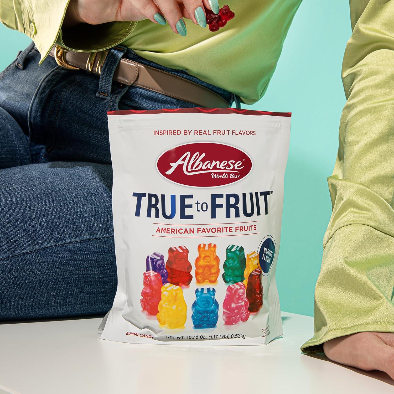 imageAlbanese Worlds Best True to Fruit American Favorite Fruits Gummies Candy 25oz Bag Soft ampamp Chewy Candy Snack Fruity Flavor AssortmentAmerican Favorite Fruits