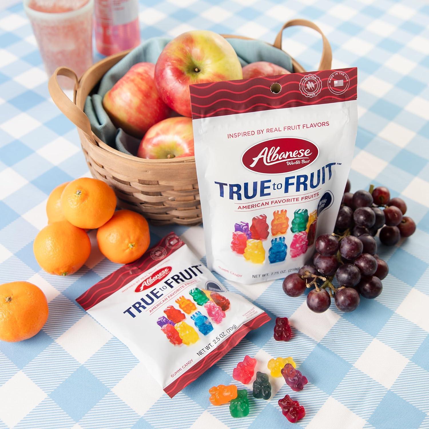 imageAlbanese Worlds Best True to Fruit American Favorite Fruits Gummies Candy 25oz Bag Soft ampamp Chewy Candy Snack Fruity Flavor AssortmentAmerican Favorite Fruits
