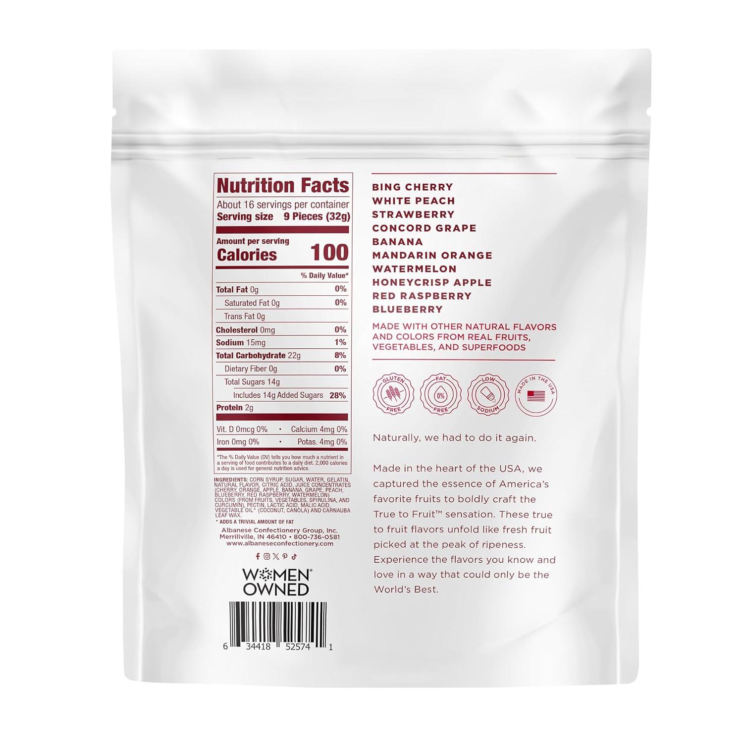 imageAlbanese Worlds Best True to Fruit American Favorite Fruits Gummies Candy 25oz Bag Soft ampamp Chewy Candy Snack Fruity Flavor AssortmentAmerican Favorite Fruits