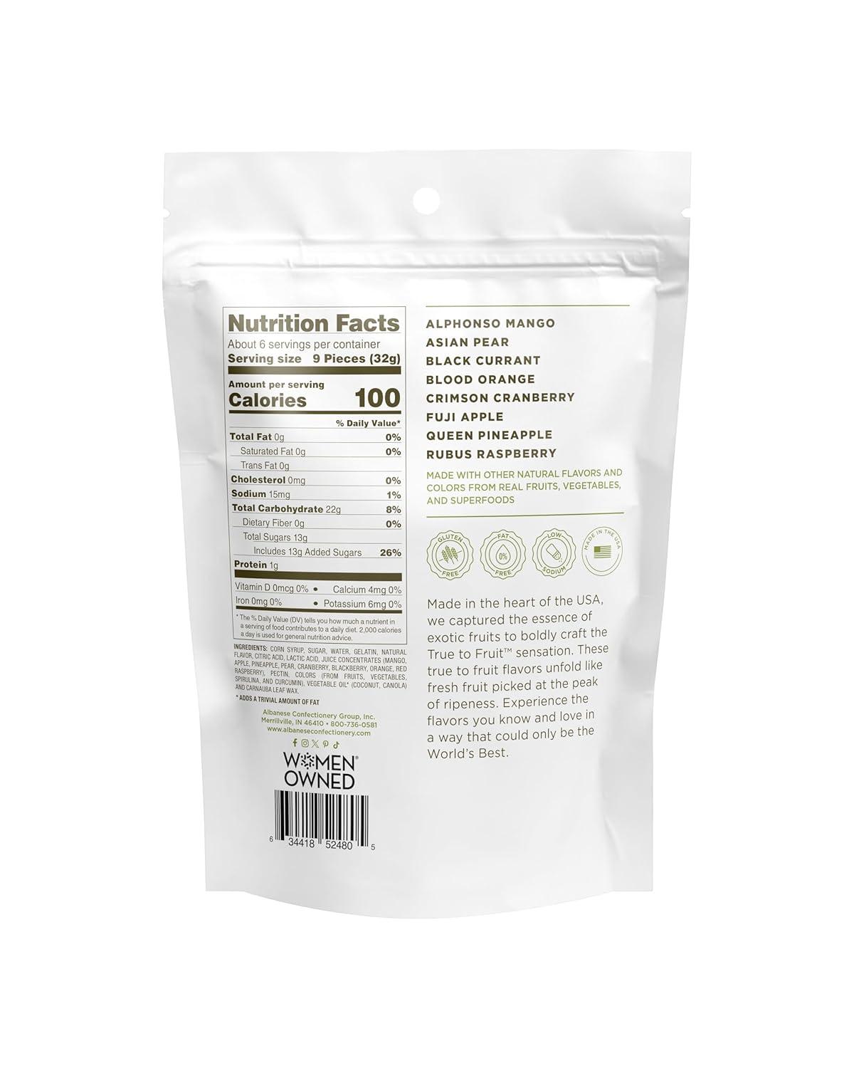 imageAlbanese Worlds Best True to Fruit American Favorite Fruits Gummies Candy 25oz Bag Soft ampamp Chewy Candy Snack Fruity Flavor AssortmentExotic Fruits