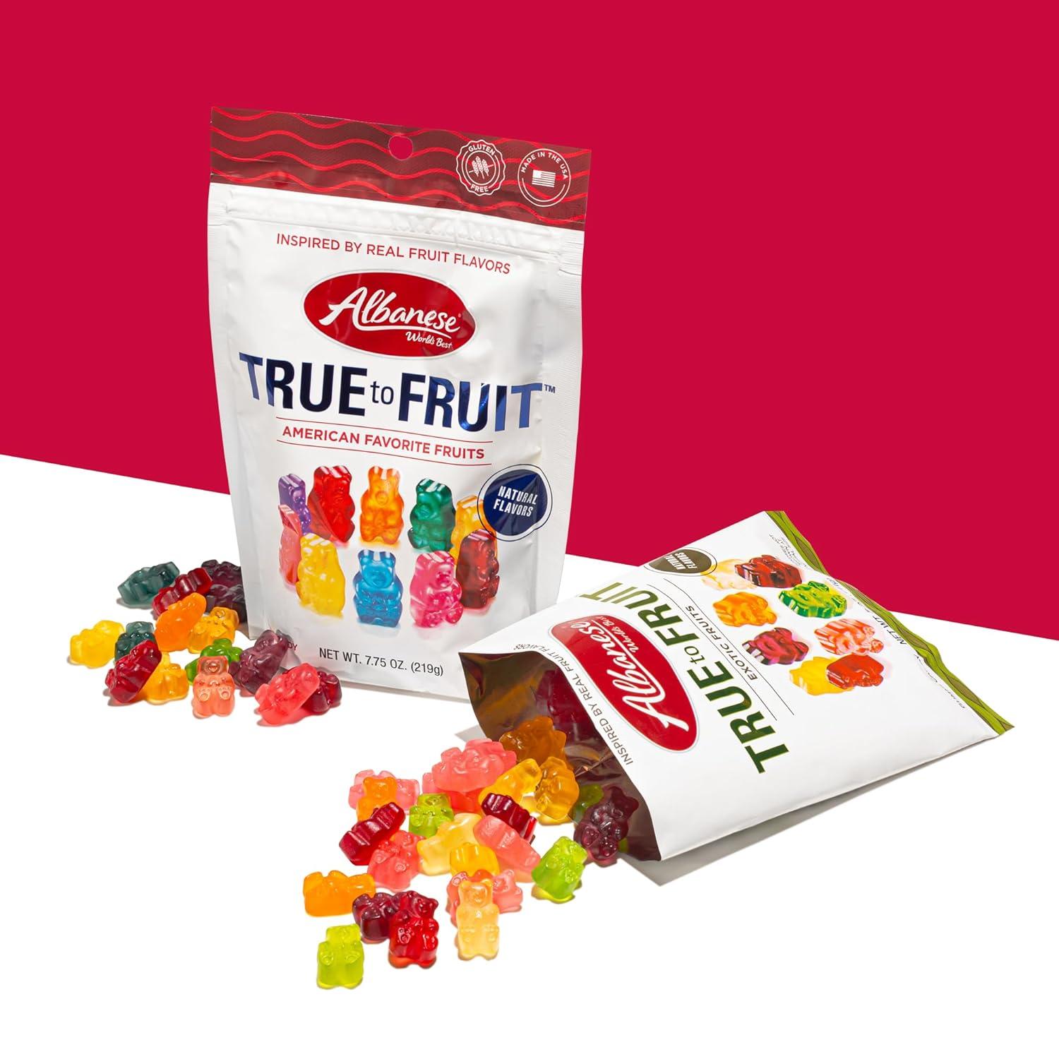 imageAlbanese Worlds Best True to Fruit American Favorite Fruits Gummies Candy 25oz Bag Soft ampamp Chewy Candy Snack Fruity Flavor AssortmentVariety Pack