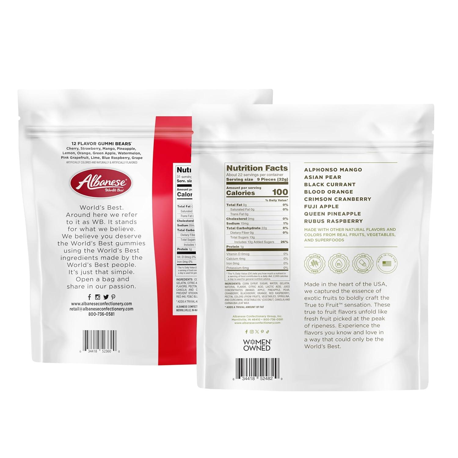 imageAlbanese Worlds Best True to Fruit American Favorite Fruits Gummies Candy 25oz Bag Soft ampamp Chewy Candy Snack Fruity Flavor AssortmentVariety Pack