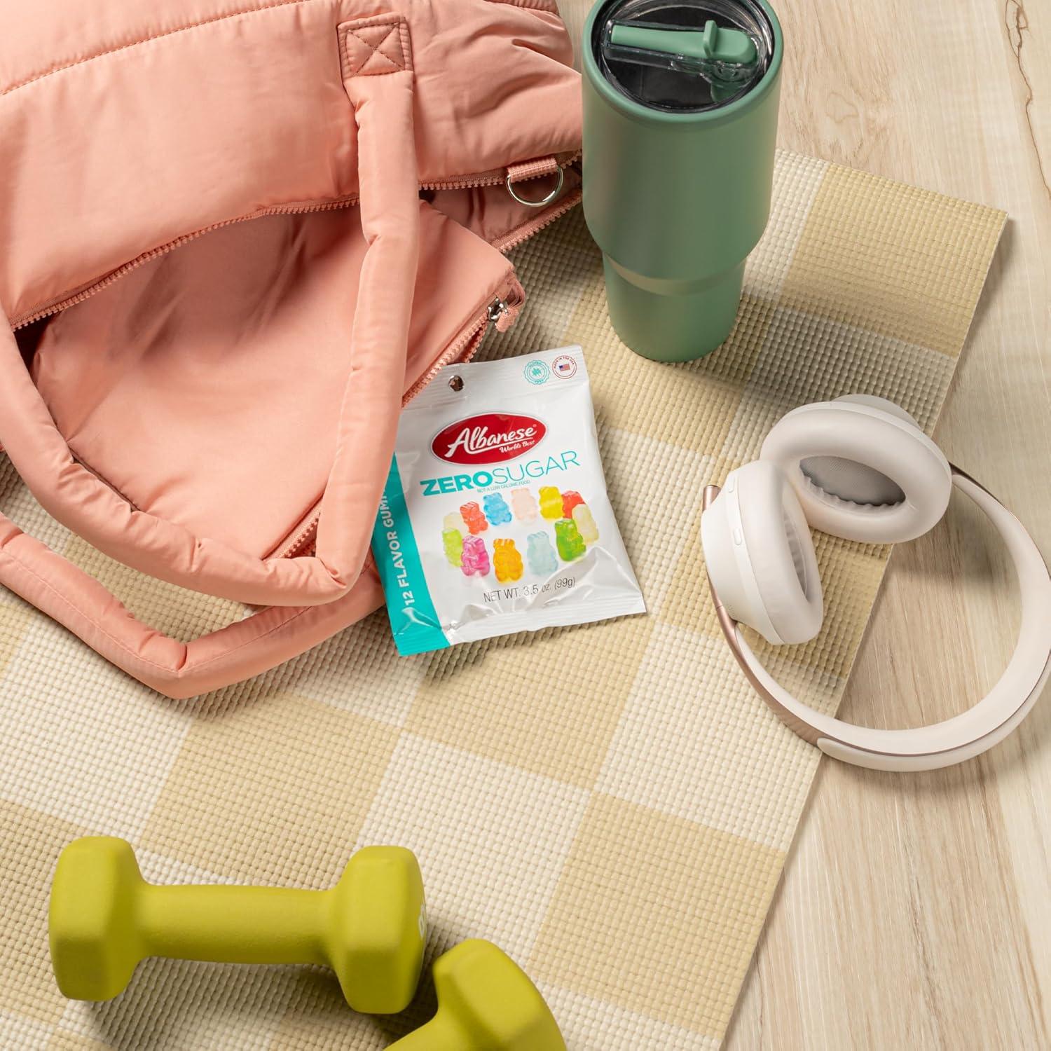 imageAlbanese Worlds Best Zero Sugar 12 Flavor Gummi Bears Candy 35 Ounce Pack of 12 Individually Wrapped Soft ampamp Chewy Candy Snacks