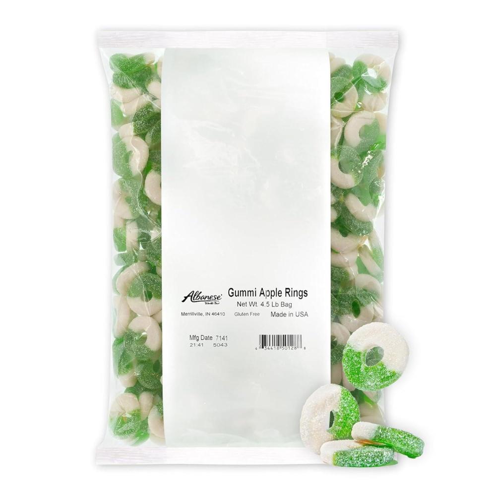 imageAlbanese Worlds Best Gummi Watermelon Rings 45lbs of Candy Gluten Free Fat Free Soft and Chewy Gummy Rings Perfect for Parties Baking with Kids and On The Go SnackingApple Rings