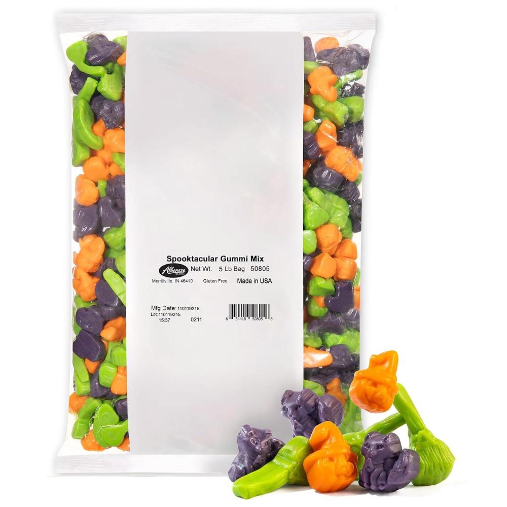 imageAlbanese Worlds Best Large Assorted Fruit Gummi Worms 5lbs of CandySpooktacular Gummies