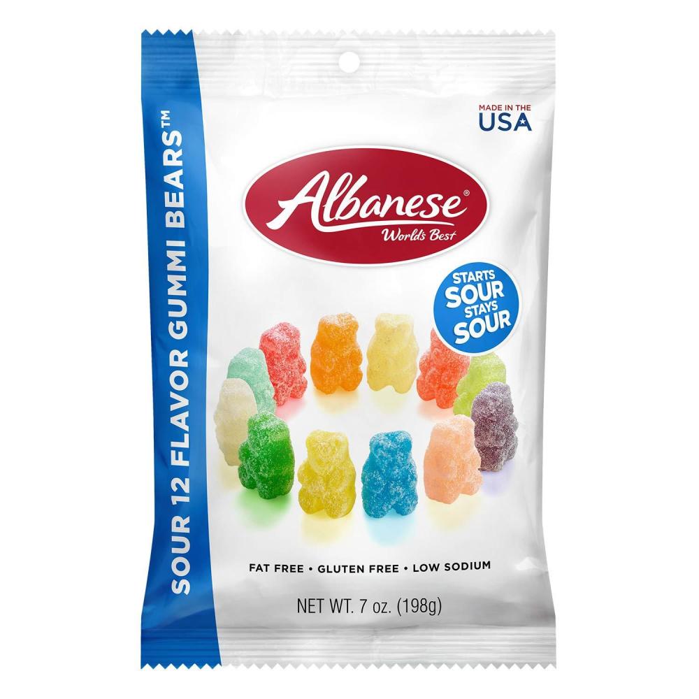imageAlbanese Worlds Best Sour 12 Flavor Gummi Bears 32oz Bag of Candy 12 Unique Super Sour Flavors Gluten Free Fat Free Soft and Chewy Gummy Bears Perfect Travel SnackSour Gummi Bears