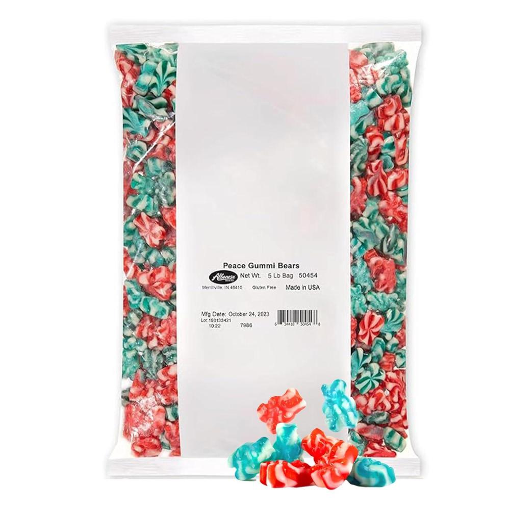 imageAlbanese Worlds Best Gummies Sherbet Gummi Ice Pops 5lbs of CandyPeace Gummi Bears